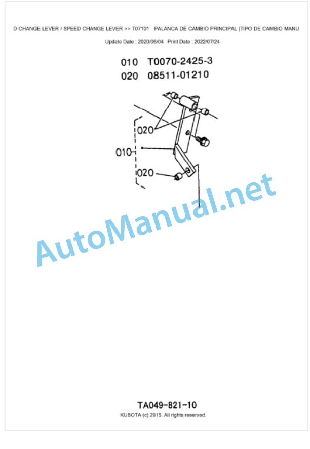 Kubota L3600, L4200 (Old Model) Parts Manual PDF BKIDK0125 3 Kubota L3600, L4200 (Old Model) Parts Manual PDF BKIDK0125-3