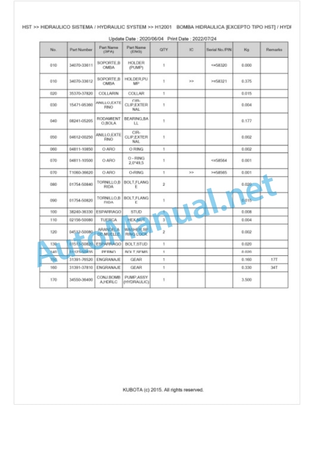 Kubota L3600, L4200 Parts Manual PDF BKIDK0094 4 Kubota L3600, L4200 Parts Manual PDF BKIDK0094-4