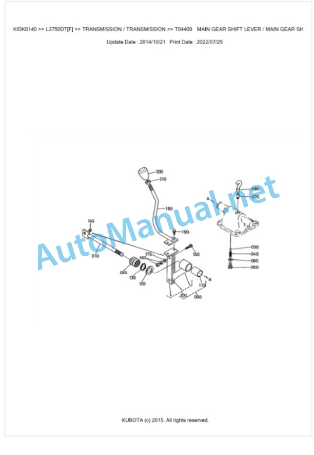 Kubota L3750DT[F] Parts Manual PDF BKIDK0140-4