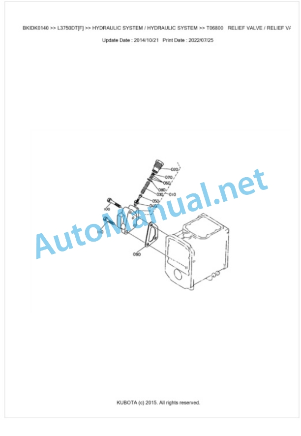 Kubota L3750DT[F] Parts Manual PDF BKIDK0140-5