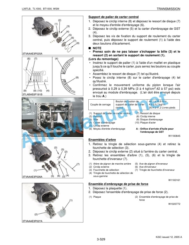 Kubota L39, TL1000, BT1000 Tractor, Loader, Backhoe Workshop Manual PDF FR 3 Kubota L39, TL1000, BT1000 Tractor, Loader, Backhoe Workshop Manual PDF FR - Image 3