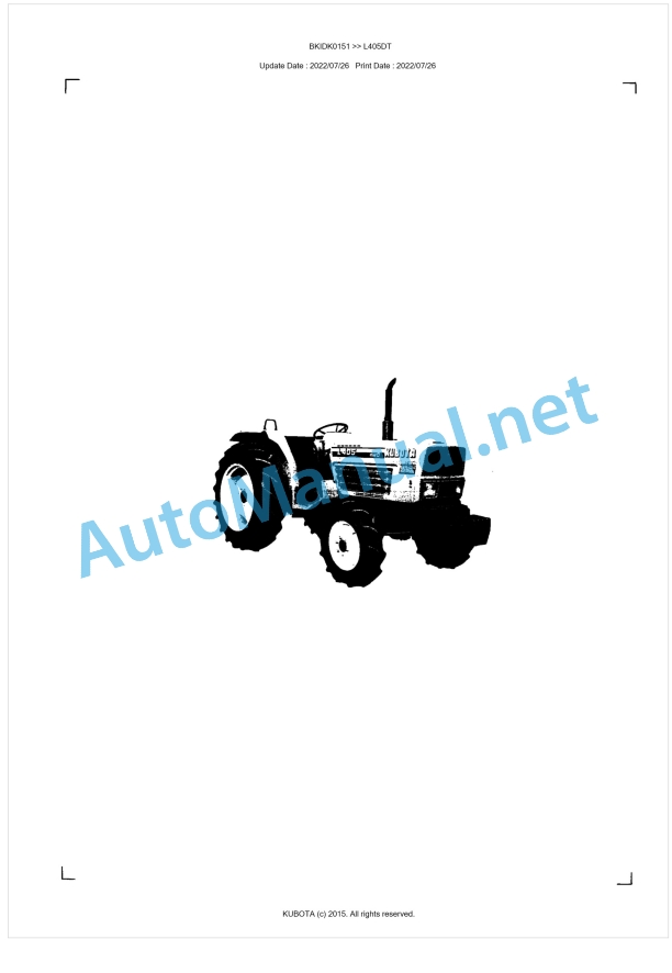 Kubota L405DT Parts Manual PDF BKIDK0151 1 Kubota L405DT Parts Manual PDF BKIDK0151