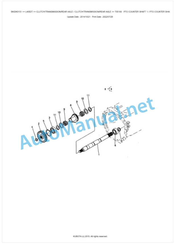 Kubota L405DT Parts Manual PDF BKIDK0151 3 Kubota L405DT Parts Manual PDF BKIDK0151-3