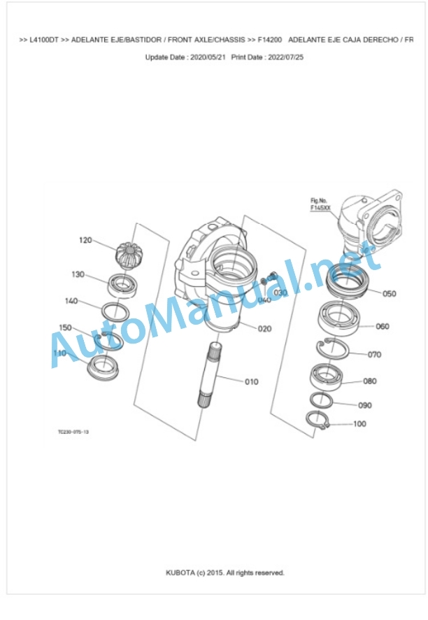 Kubota L4100DT Parts Manual PDF BKIDK0685 4 Kubota L4100DT Parts Manual PDF BKIDK0685-4