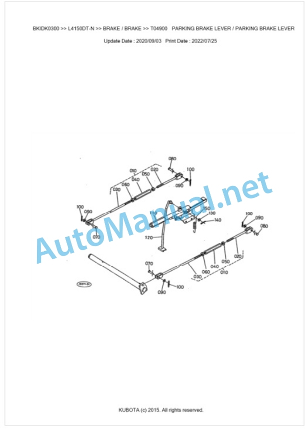 Kubota L4150DT-N Parts Manual PDF BKIDK0300 5 Kubota L4150DT-N Parts Manual PDF BKIDK0300-5