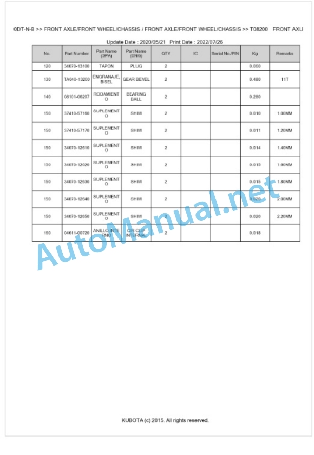 Kubota L4200DT-N-B Parts Manual PDF BKIDK0098 4 Kubota L4200DT-N-B Parts Manual PDF BKIDK0098-4