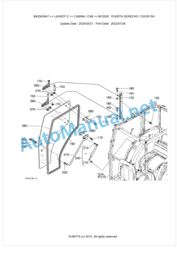 Kubota L4240DT-C Parts Manual PDF BKIDK0647 5 Kubota L4240DT-C Parts Manual PDF BKIDK0647-5