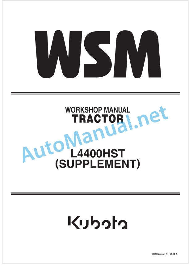 Kubota L4400HST Supplement Tractor Workshop Manual PDF