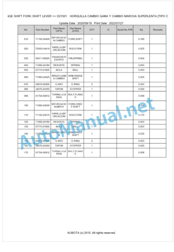 Kubota L4630DT Parts Manual PDF BKIDK0579 3 Kubota L4630DT Parts Manual PDF BKIDK0579-3