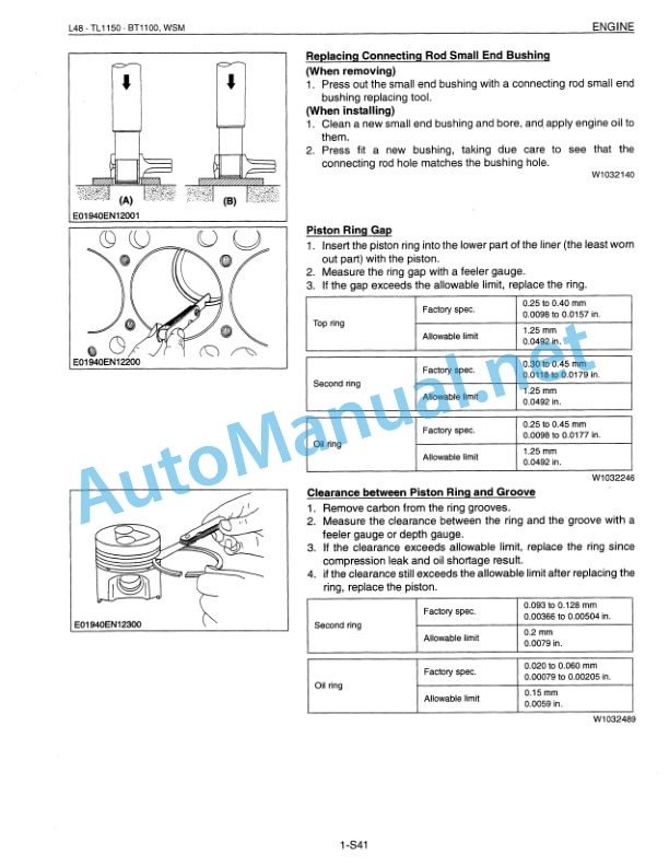 Kubota L48, TL1150, BT1100 Tractor, Loader, Backhoe Workshop Manual PDF EN-2