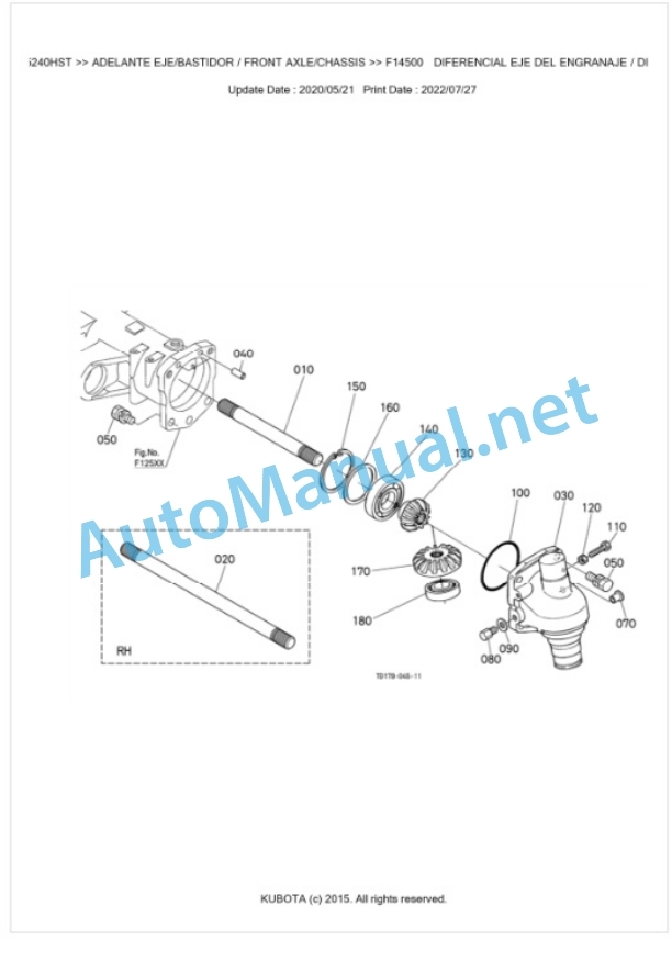 Kubota L5240HST Parts Manual PDF BKIDK0651 4 Kubota L5240HST Parts Manual PDF BKIDK0651-4