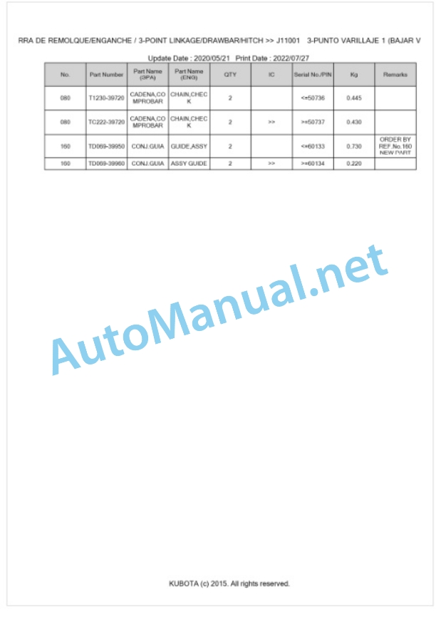 Kubota L5240HST Parts Manual PDF BKIDK0651 5 Kubota L5240HST Parts Manual PDF BKIDK0651-5