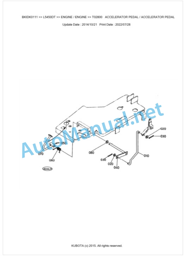 Kubota L5450DT Parts Manual PDF BKIDK0111 2 Kubota L5450DT Parts Manual PDF BKIDK0111-2
