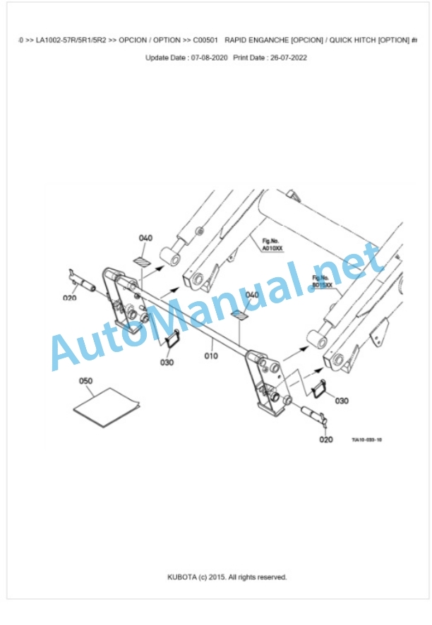 Kubota LA1002-57R, LA1002-5R1, LA1002-5R2 Parts Manual PDF BKIDK5030 5 Kubota LA1002-57R, LA1002-5R1, LA1002-5R2 Parts Manual PDF BKIDK5030-5