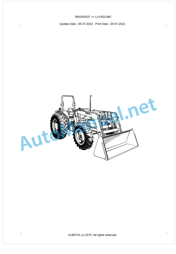 Kubota LA1002-68C Parts Manual PDF BKIDK5037 1 Kubota LA1002-68C Parts Manual PDF BKIDK5037