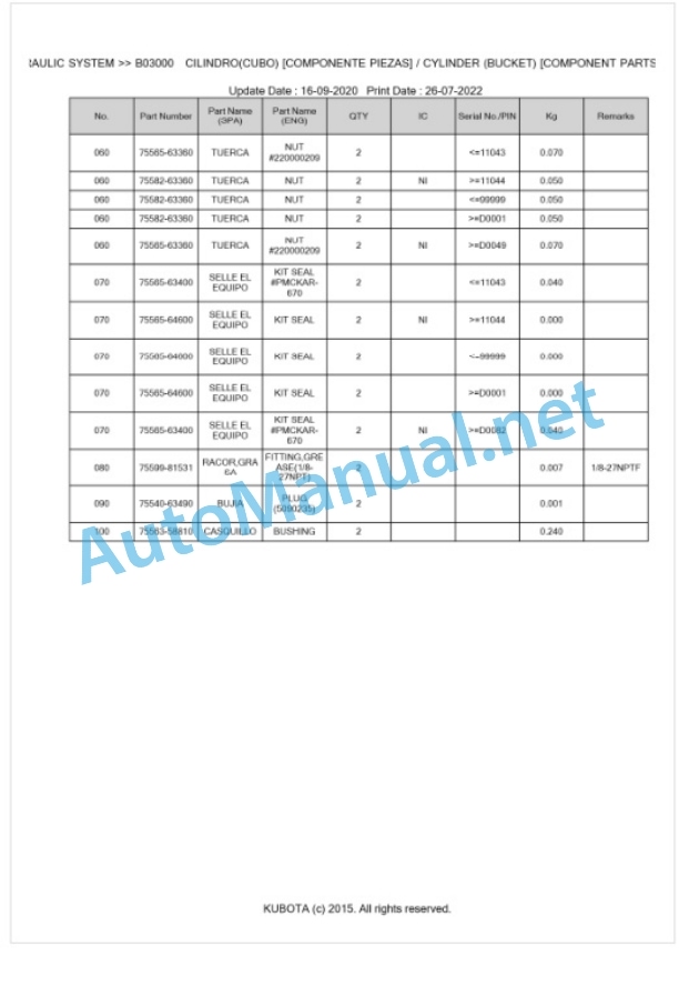 Kubota LA1002-68C Parts Manual PDF BKIDK5037 5 Kubota LA1002-68C Parts Manual PDF BKIDK5037-5