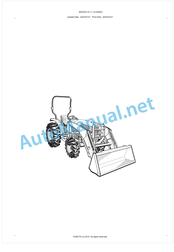 Kubota LA1054EC Parts Manual PDF BKIDA5170 1 Kubota LA1054EC Parts Manual PDF BKIDA5170