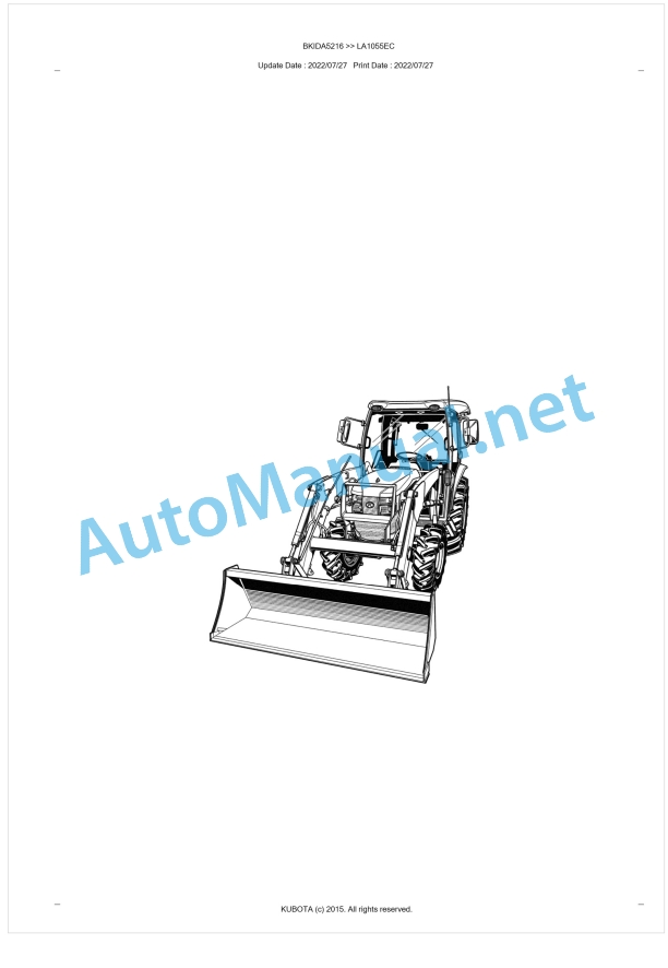 Kubota LA1055EC Parts Manual PDF BKIDA5216 1 Kubota LA1055EC Parts Manual PDF BKIDA5216