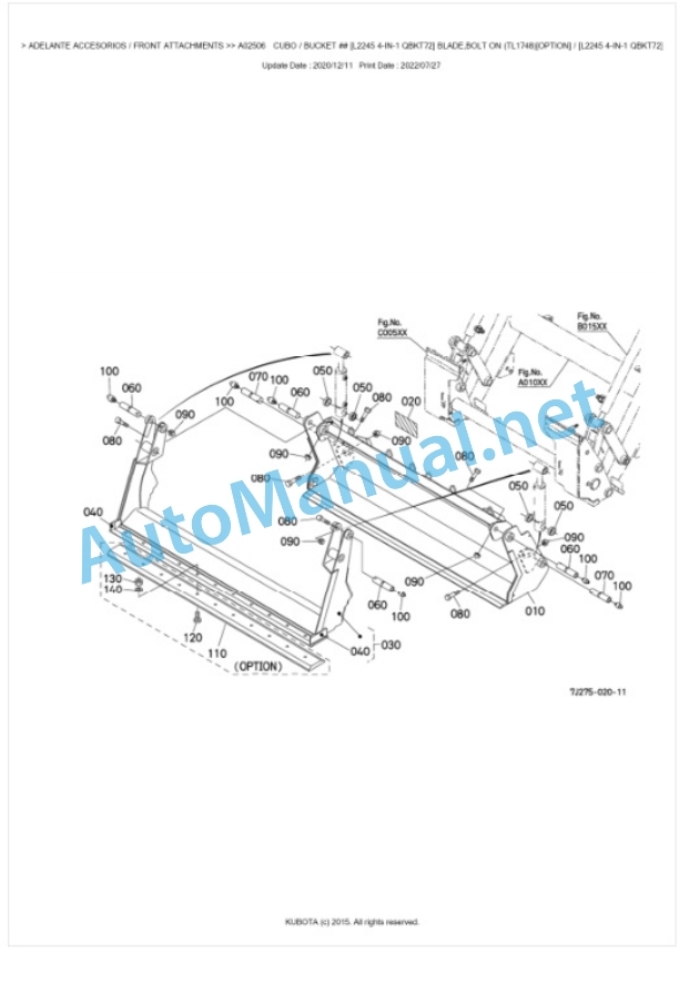 Kubota LA1055EC Parts Manual PDF BKIDA5216 3 Kubota LA1055EC Parts Manual PDF BKIDA5216-3