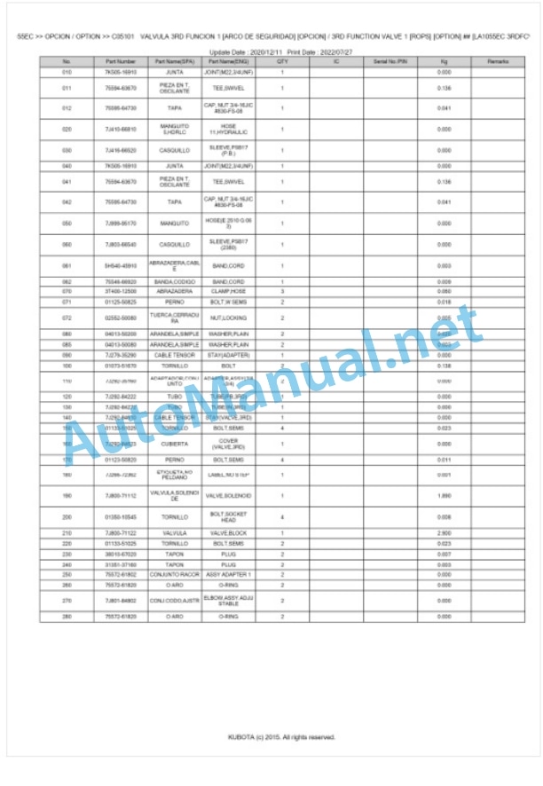 Kubota LA1055EC Parts Manual PDF BKIDA5216 5 Kubota LA1055EC Parts Manual PDF BKIDA5216-5