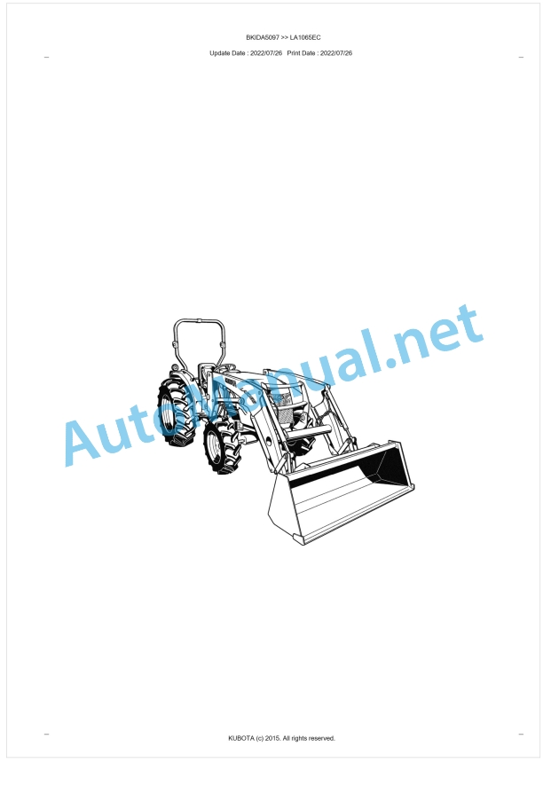 Kubota LA1065EC Parts Manual PDF BKIDA5097 1 Kubota LA1065EC Parts Manual PDF BKIDA5097