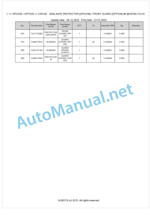Kubota LA1154EC Parts Manual PDF BKIDA5060 4 Kubota LA1154EC Parts Manual PDF BKIDA5060-4