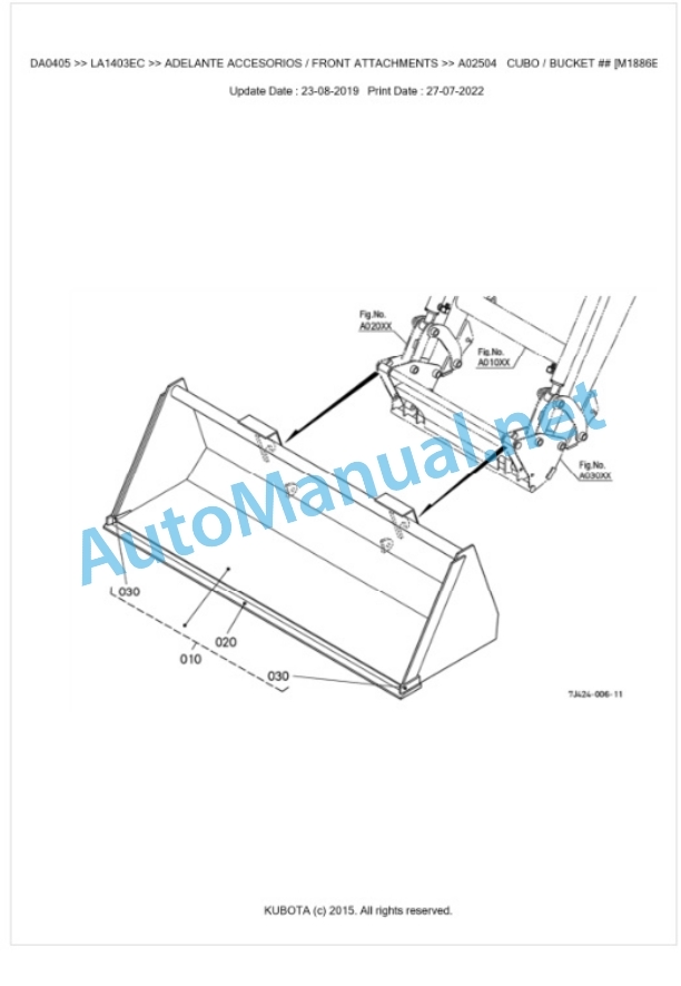 Kubota LA1403EC Parts Manual PDF BKIDA0405 2 Kubota LA1403EC Parts Manual PDF BKIDA0405-2