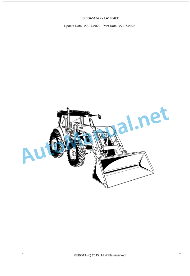 Kubota LA1854EC Parts Manual PDF BKIDA5134 1 Kubota LA1854EC Parts Manual PDF BKIDA5134