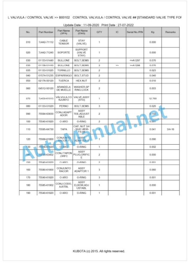 Kubota LA1854EC Parts Manual PDF BKIDA5134 2 Kubota LA1854EC Parts Manual PDF BKIDA5134-2