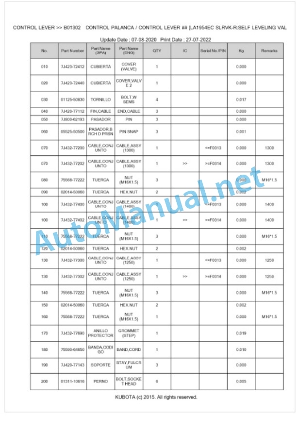 Kubota LA1954EC Parts Manual PDF BKIDA5057 3 Kubota LA1954EC Parts Manual PDF BKIDA5057-3