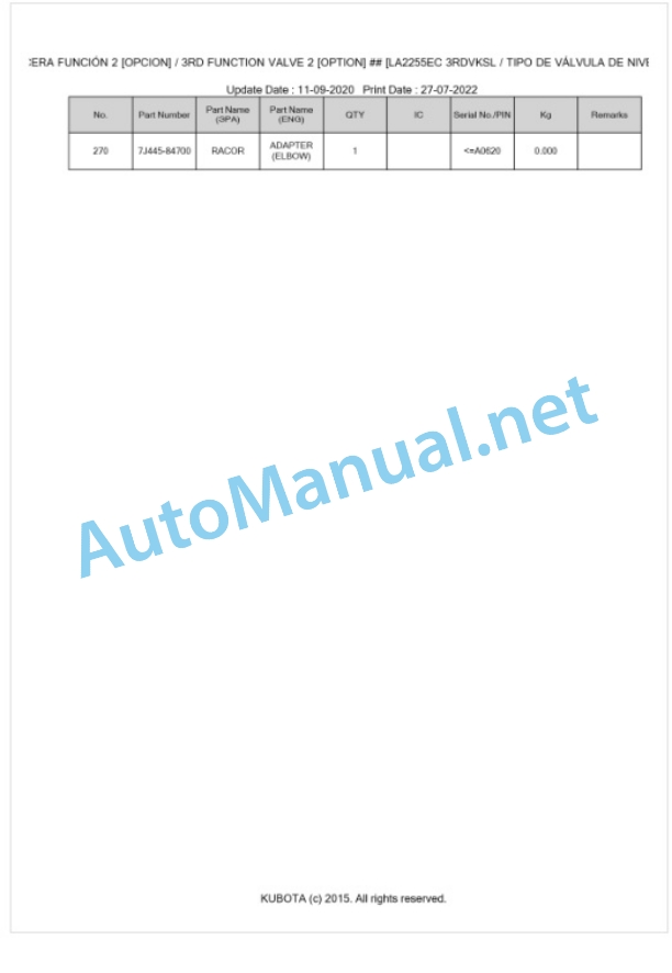 Kubota LA1955EC Parts Manual PDF BKIDA5123 5 Kubota LA1955EC Parts Manual PDF BKIDA5123-5