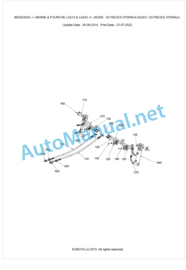Kubota LA213 & LA243 BENNE & FOURCHE Parts Manual PDF BKIDE5024 5 Kubota LA213 & LA243 BENNE & FOURCHE Parts Manual PDF BKIDE5024-5
