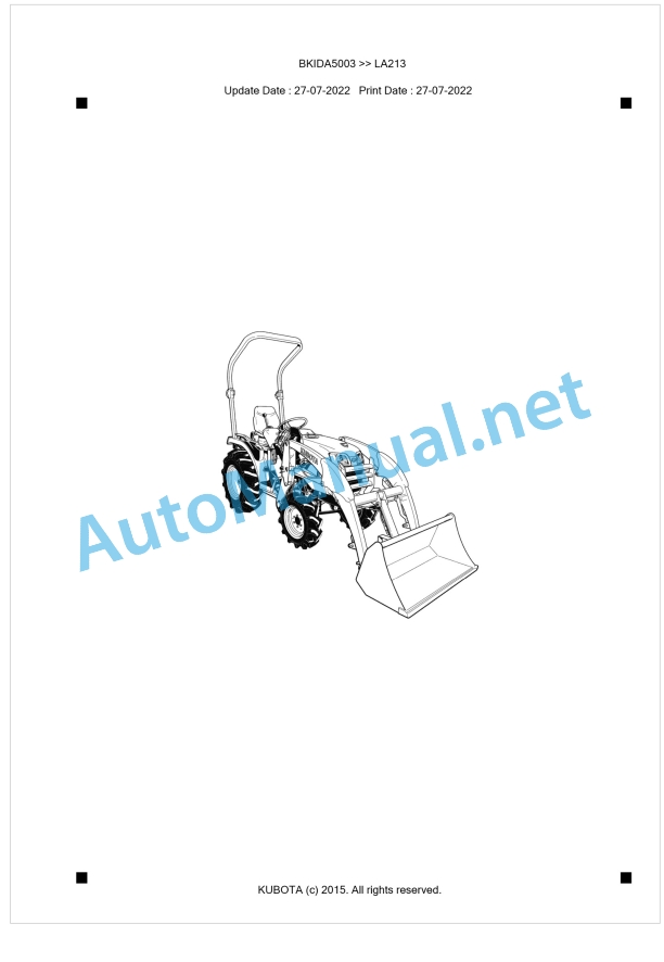 Kubota LA213 Parts Manual PDF BKIDA5003 1 Kubota LA213 Parts Manual PDF BKIDA5003