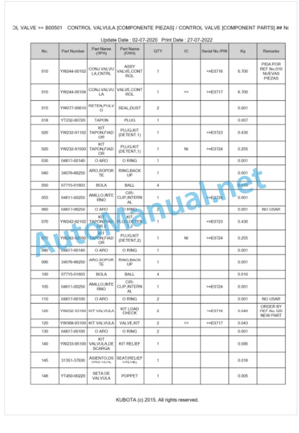 Kubota LA213 Parts Manual PDF BKIDA5003 3 Kubota LA213 Parts Manual PDF BKIDA5003-3