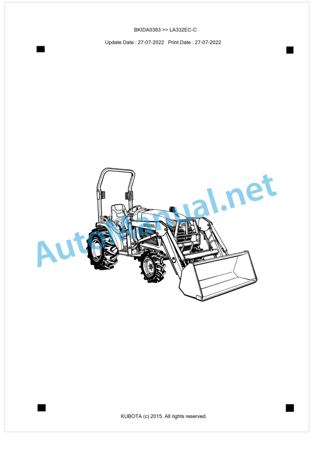 Kubota LA332EC-C Parts Manual PDF BKIDA0363 1 Kubota LA332EC-C Parts Manual PDF BKIDA0363
