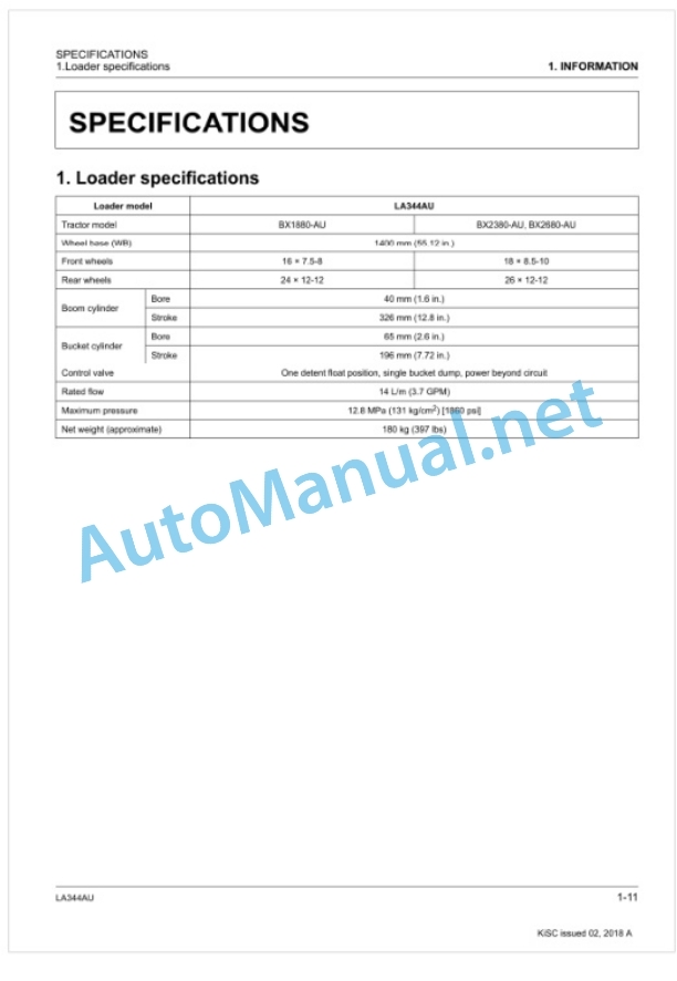 Kubota LA344AU Front Loader Workshop Manual PDF-2