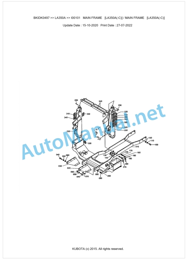Kubota LA350A Parts Manual PDF BKIDK0497 1 Kubota LA350A Parts Manual PDF BKIDK0497
