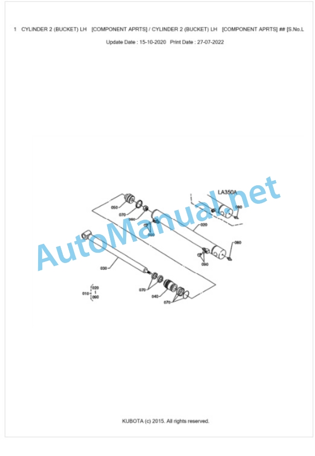 Kubota LA350A Parts Manual PDF BKIDK0497 4 Kubota LA350A Parts Manual PDF BKIDK0497-4