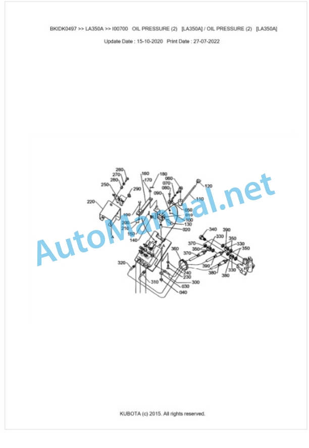 Kubota LA350A Parts Manual PDF BKIDK0497 5 Kubota LA350A Parts Manual PDF BKIDK0497-5