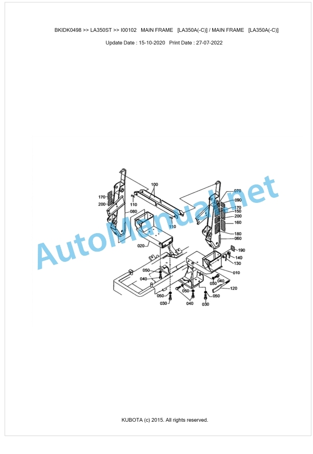 Kubota LA350ST Parts Manual PDF BKIDK0498 1 Kubota LA350ST Parts Manual PDF BKIDK0498