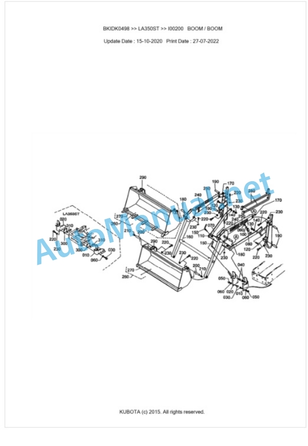 Kubota LA350ST Parts Manual PDF BKIDK0498 2 Kubota LA350ST Parts Manual PDF BKIDK0498-2