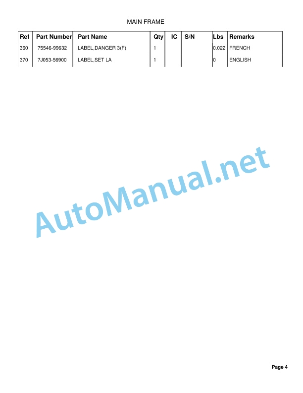 Kubota LA364 Loader Parts Manual PDF 2 Kubota LA364 Loader Parts Manual PDF - Image 2
