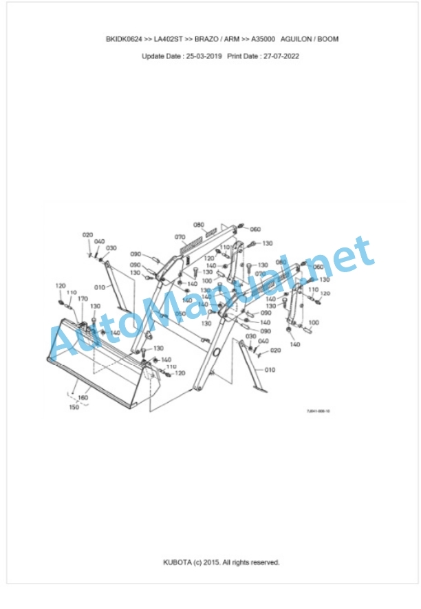 Kubota LA402ST Parts Manual PDF BKIDK0624 4 Kubota LA402ST Parts Manual PDF BKIDK0624-4