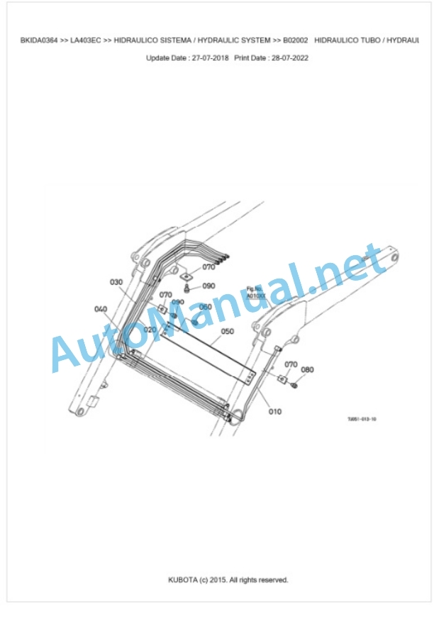 Kubota LA403EC Parts Manual PDF BKIDA0364-5