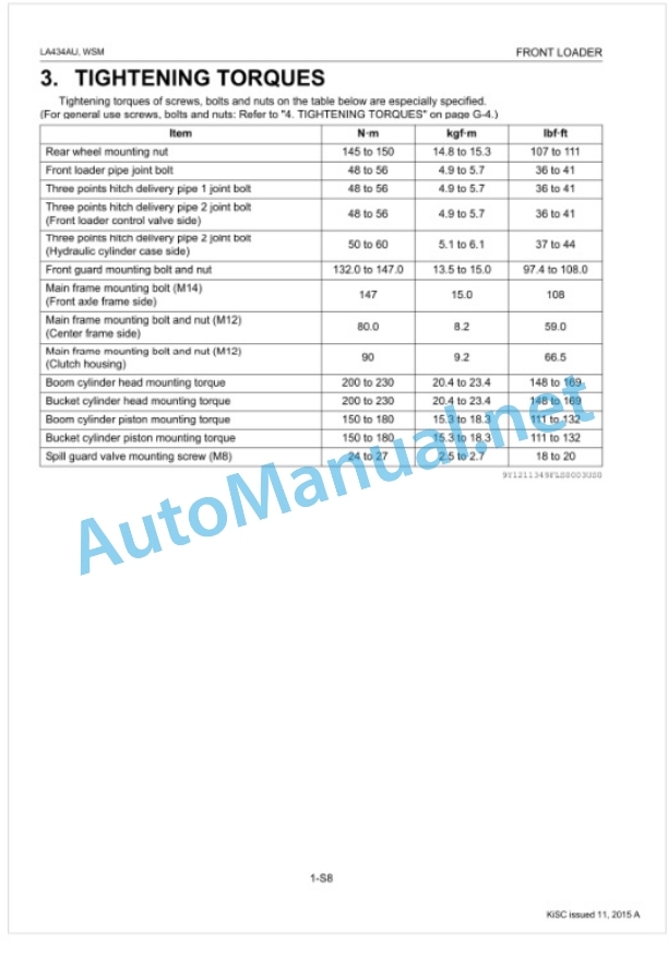 Kubota LA434AU Front Loader Workshop Manual PDF-5