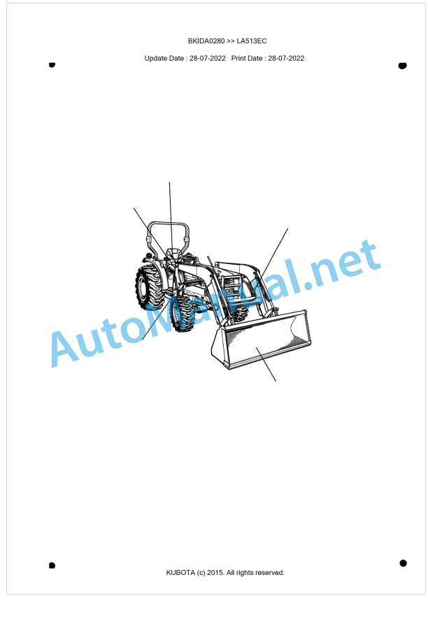 Kubota LA513EC Parts Manual PDF BKIDA0280