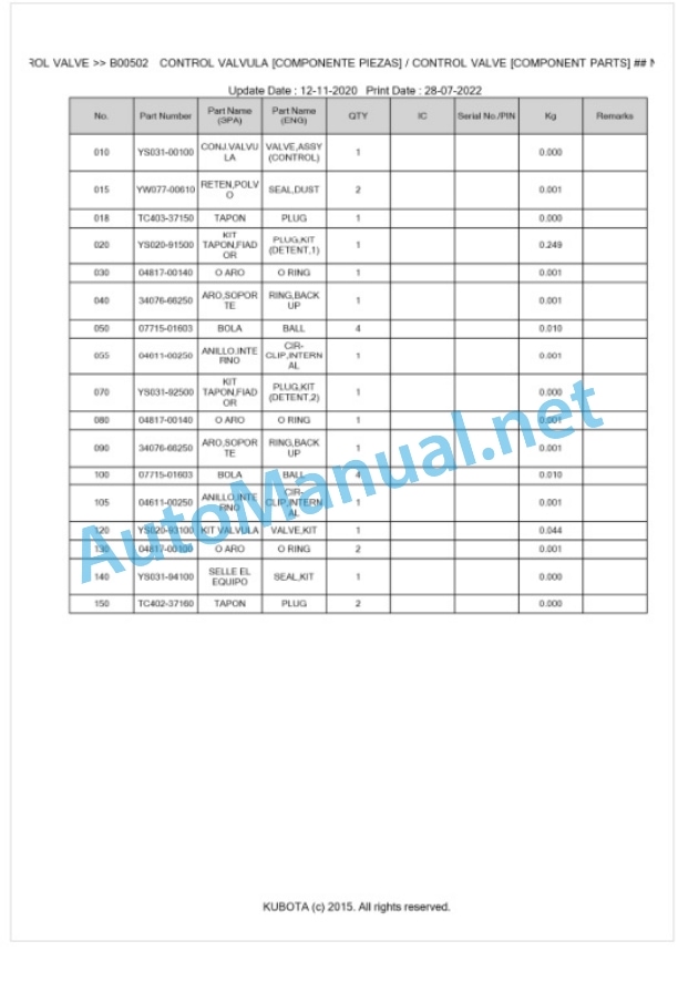 Kubota LA514EC Parts Manual PDF BKIDA0412 3 Kubota LA514EC Parts Manual PDF BKIDA0412-3