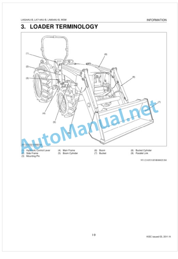 Kubota LA524AU-B, LA714AU-B, LA854AU-B Front Loader Workshop Manual PDF-2