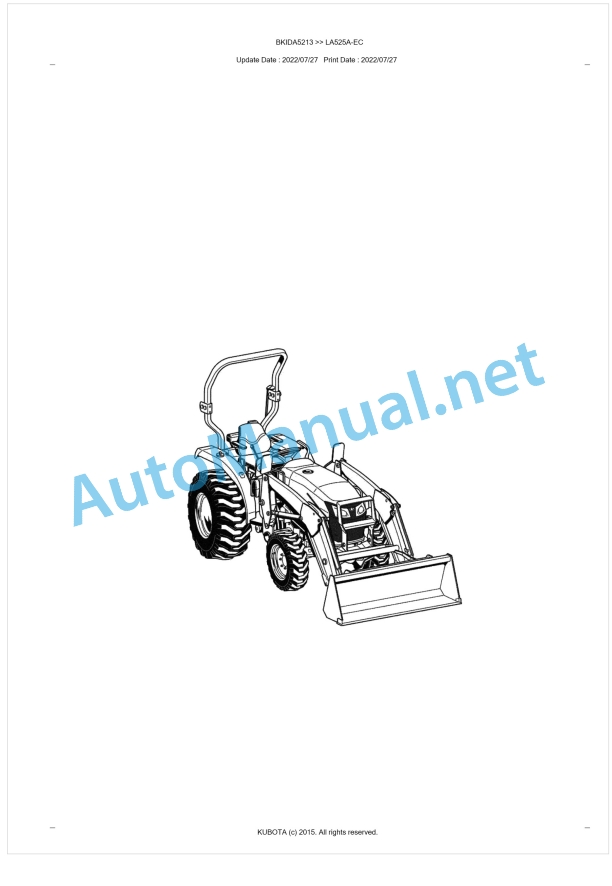 Kubota LA525A-EC Parts Manual PDF BKIDA5213