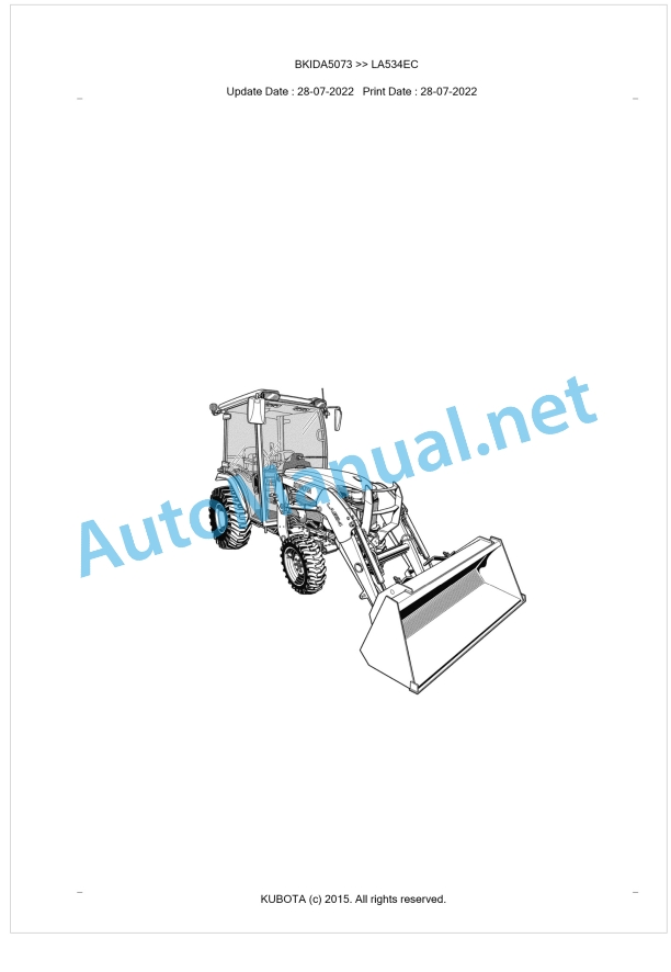 Kubota LA534EC Parts Manual PDF BKIDA5073 1 Kubota LA534EC Parts Manual PDF BKIDA5073